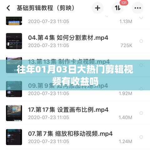 关于往年热门剪辑视频收益查询的话题标题推荐，，往年热门剪辑视频收益揭秘。