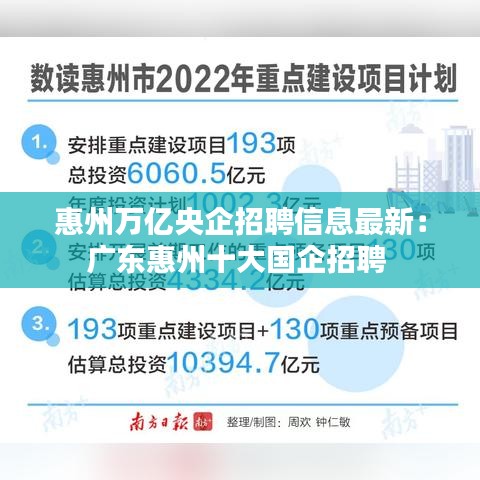 惠州万亿央企招聘信息最新：广东惠州十大国企招聘 