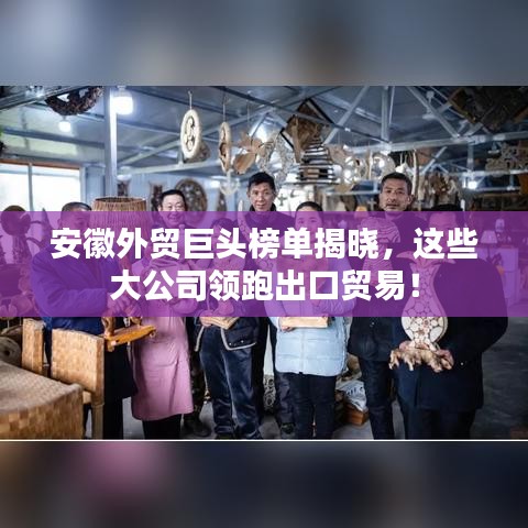 安徽外贸巨头榜单揭晓，这些大公司领跑出口贸易！