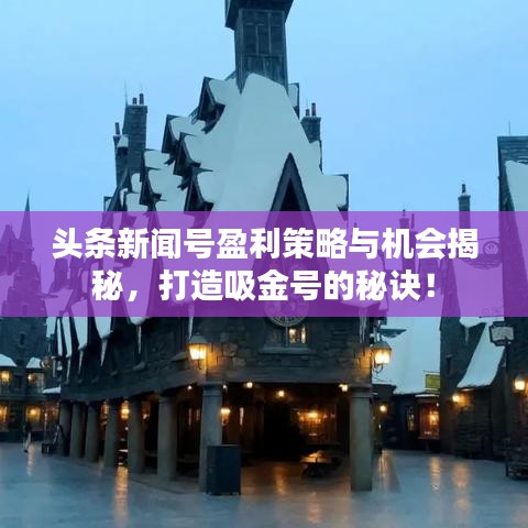头条新闻号盈利策略与机会揭秘，打造吸金号的秘诀！