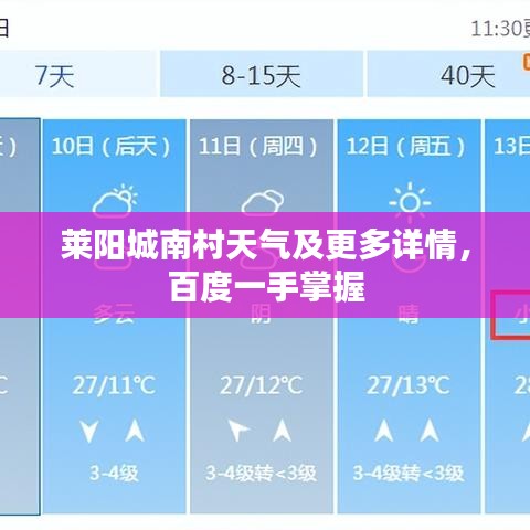 莱阳城南村天气及更多详情，百度一手掌握