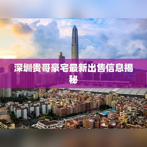 深圳贵哥豪宅最新出售信息揭秘