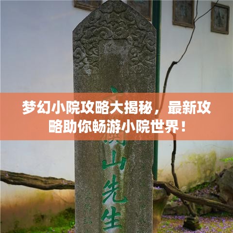 梦幻小院攻略大揭秘，最新攻略助你畅游小院世界！