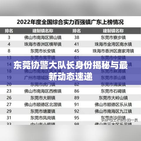 东莞协警大队长身份揭秘与最新动态速递