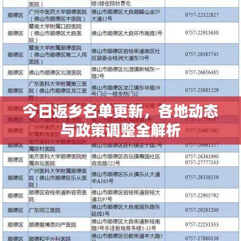 今日返乡名单更新，各地动态与政策调整全解析