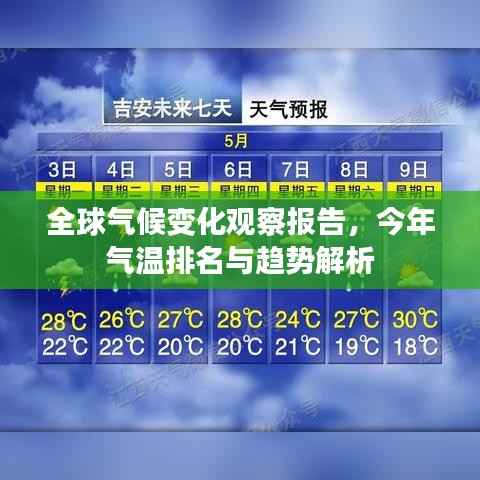 全球气候变化观察报告，今年气温排名与趋势解析