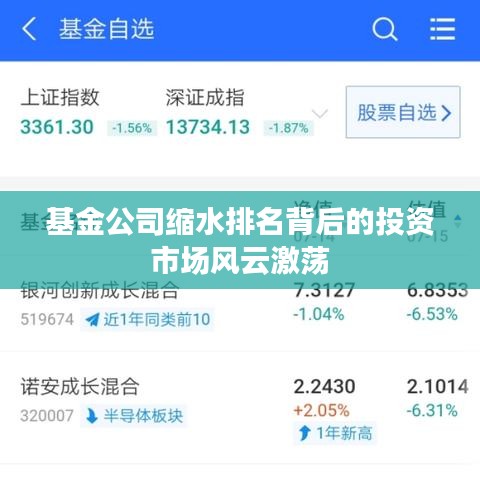 基金公司缩水排名背后的投资市场风云激荡